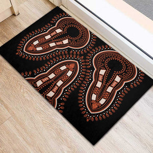 African Dashiki Rubber Doormat Afro Vintage Pattern