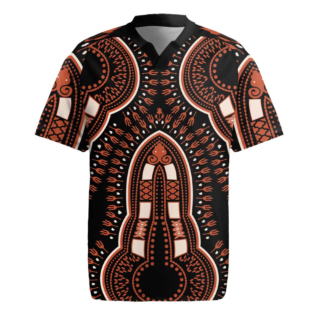 African Dashiki Rugby Jersey Afro Vintage Pattern