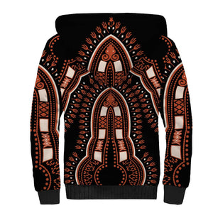 African Dashiki Sherpa Hoodie Afro Vintage Pattern