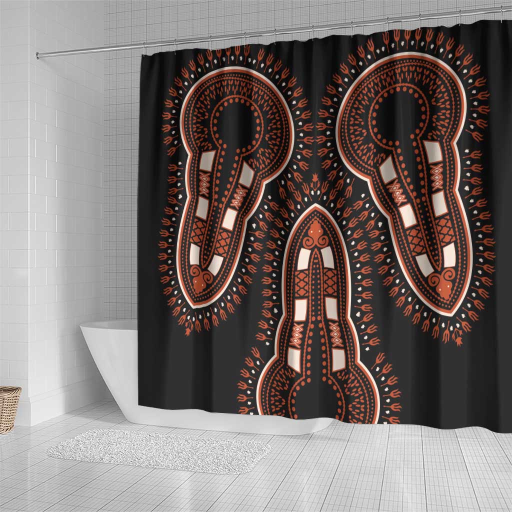 African Dashiki Shower Curtain Afro Vintage Pattern