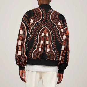 African Dashiki Sleeve Zip Bomber Jacket Afro Vintage Pattern