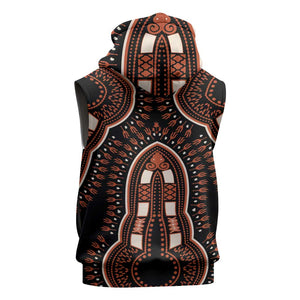African Dashiki Sleeveless Zip Hoodie Afro Vintage Pattern - African Pride
