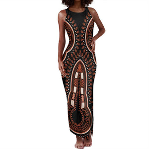 African Dashiki Tank Maxi Dress Afro Vintage Pattern