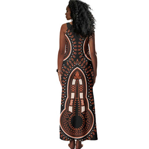 African Dashiki Tank Maxi Dress Afro Vintage Pattern