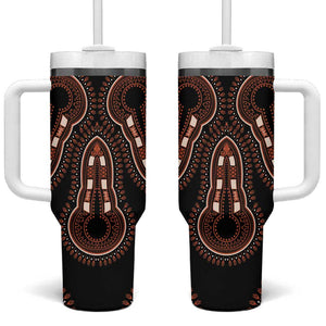 African Dashiki Tumbler With Handle Afro Vintage Pattern