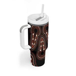 African Dashiki Tumbler With Handle Afro Vintage Pattern