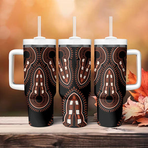 African Dashiki Tumbler With Handle Afro Vintage Pattern