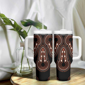 African Dashiki Tumbler With Handle Afro Vintage Pattern