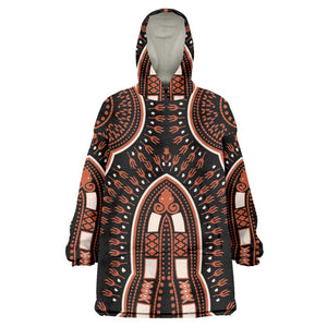 African Dashiki Wearable Blanket Hoodie Afro Vintage Pattern