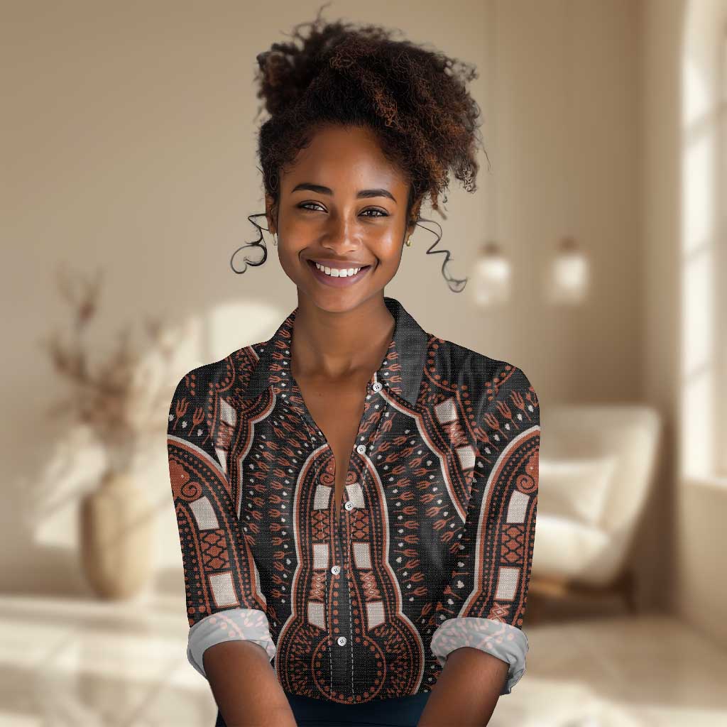 African Dashiki Women Casual Shirt Afro Vintage Pattern