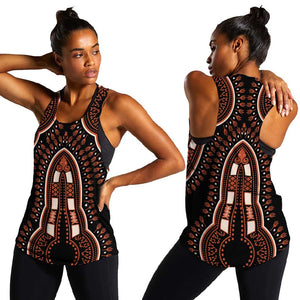 African Dashiki Women Racerback Tank Afro Vintage Pattern