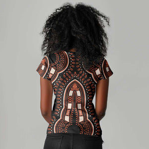 African Dashiki Women V-Neck T-Shirt Afro Vintage Pattern