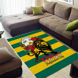 Togo Independence Day Area Rug Lion With Rosa Flag Style