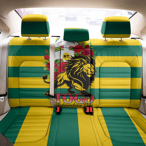 Togo Independence Day Back Car Seat Cover Lion With Rosa Flag Style