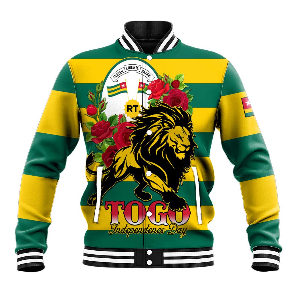 Togo Independence Day Baseball Jacket Lion With Rosa Flag Style LT01