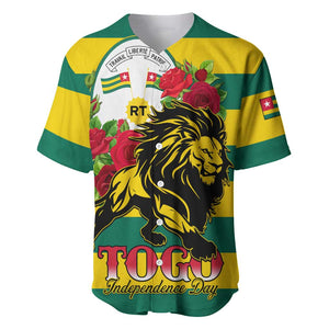 Togo Independence Day Baseball Jersey Lion With Rosa Flag Style