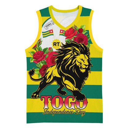 Togo Independence Day Basketball Jersey Lion With Rosa Flag Style LT01