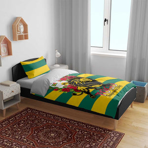 Togo Independence Day Bedding Set Lion With Rosa Flag Style