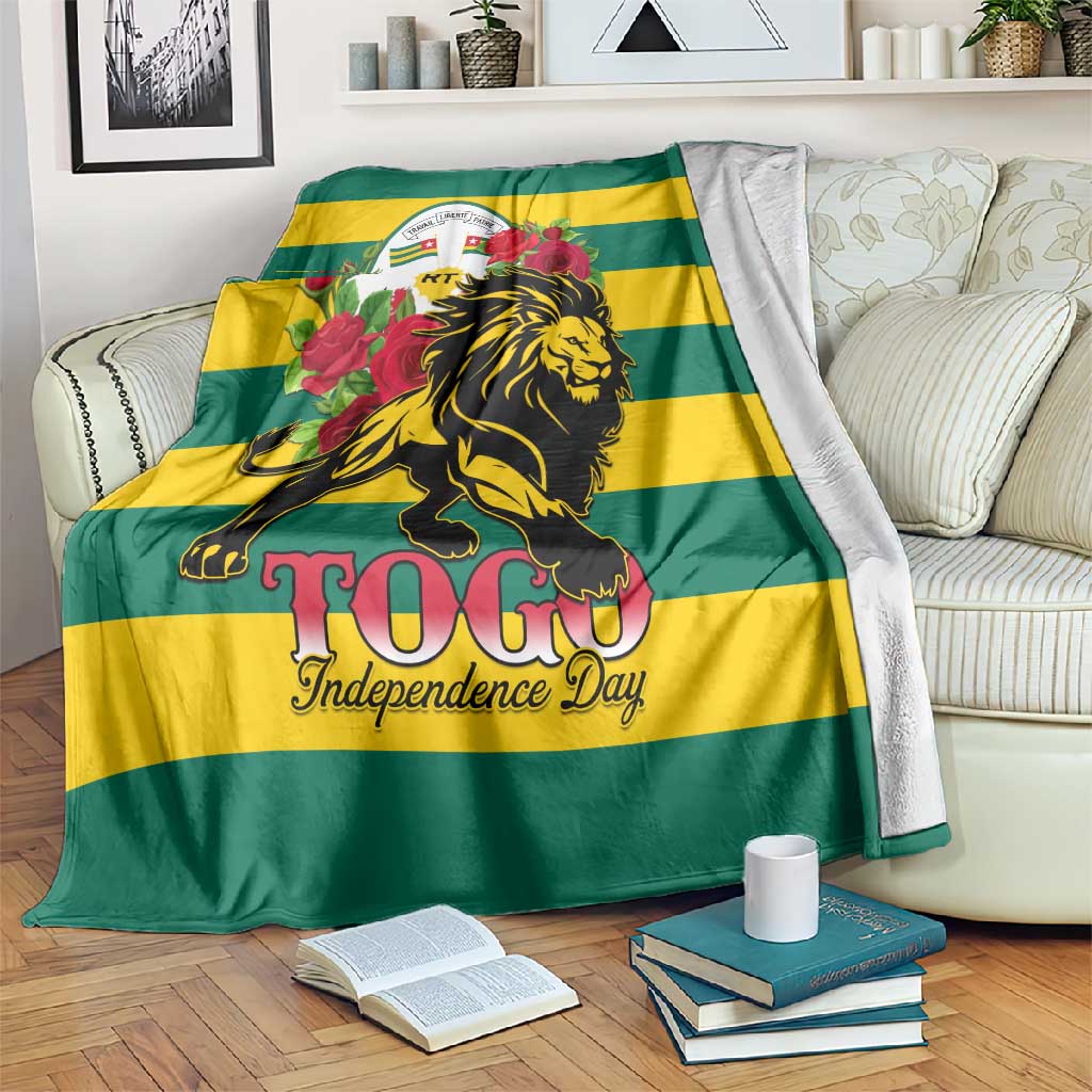 Togo Independence Day Blanket Lion With Rosa Flag Style