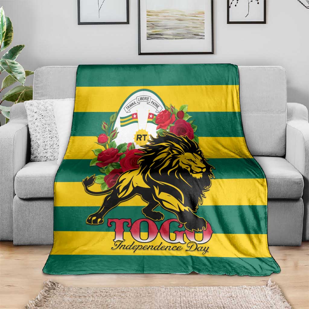 Togo Independence Day Blanket Lion With Rosa Flag Style