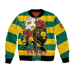 Togo Independence Day Bomber Jacket Lion With Rosa Flag Style