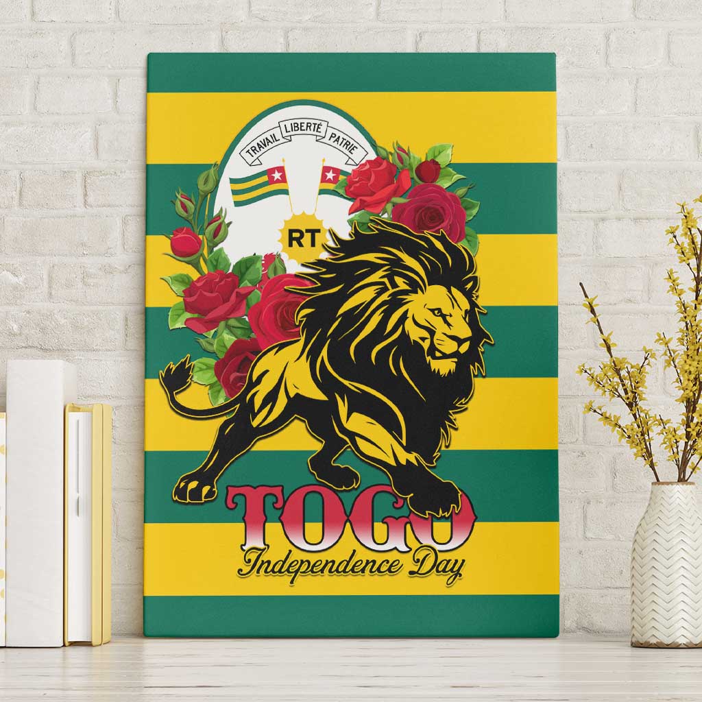 Togo Independence Day Canvas Wall Art Lion With Rosa Flag Style