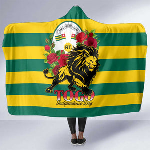 Togo Independence Day Hooded Blanket Lion With Rosa Flag Style