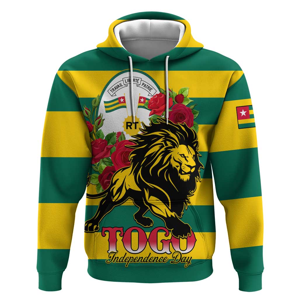 Togo Independence Day Hoodie Lion With Rosa Flag Style