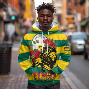 Togo Independence Day Hoodie Lion With Rosa Flag Style