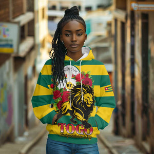 Togo Independence Day Hoodie Lion With Rosa Flag Style