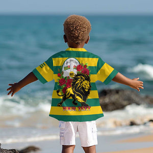 Togo Independence Day Kid Hawaiian Shirt Lion With Rosa Flag Style