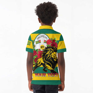 Togo Independence Day Kid Polo Shirt Lion With Rosa Flag Style