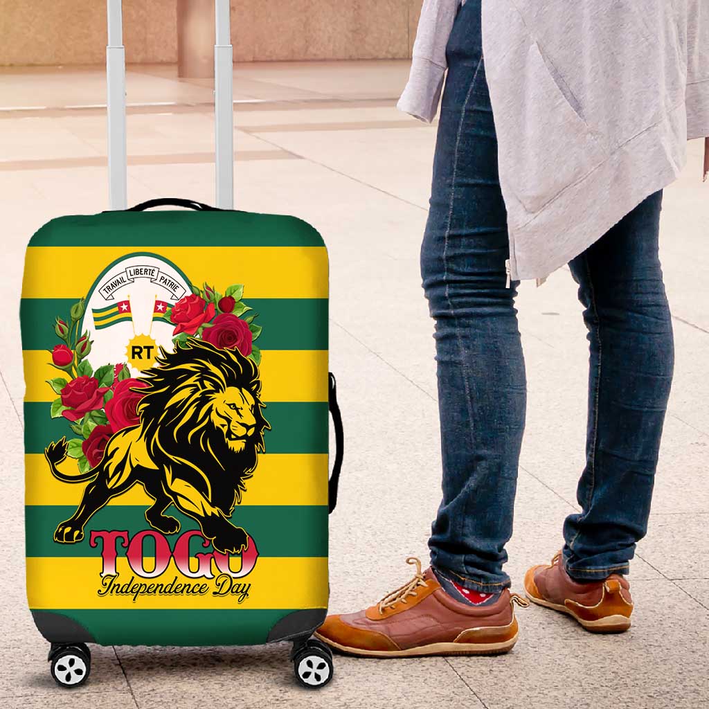 Togo Independence Day Luggage Cover Lion With Rosa Flag Style