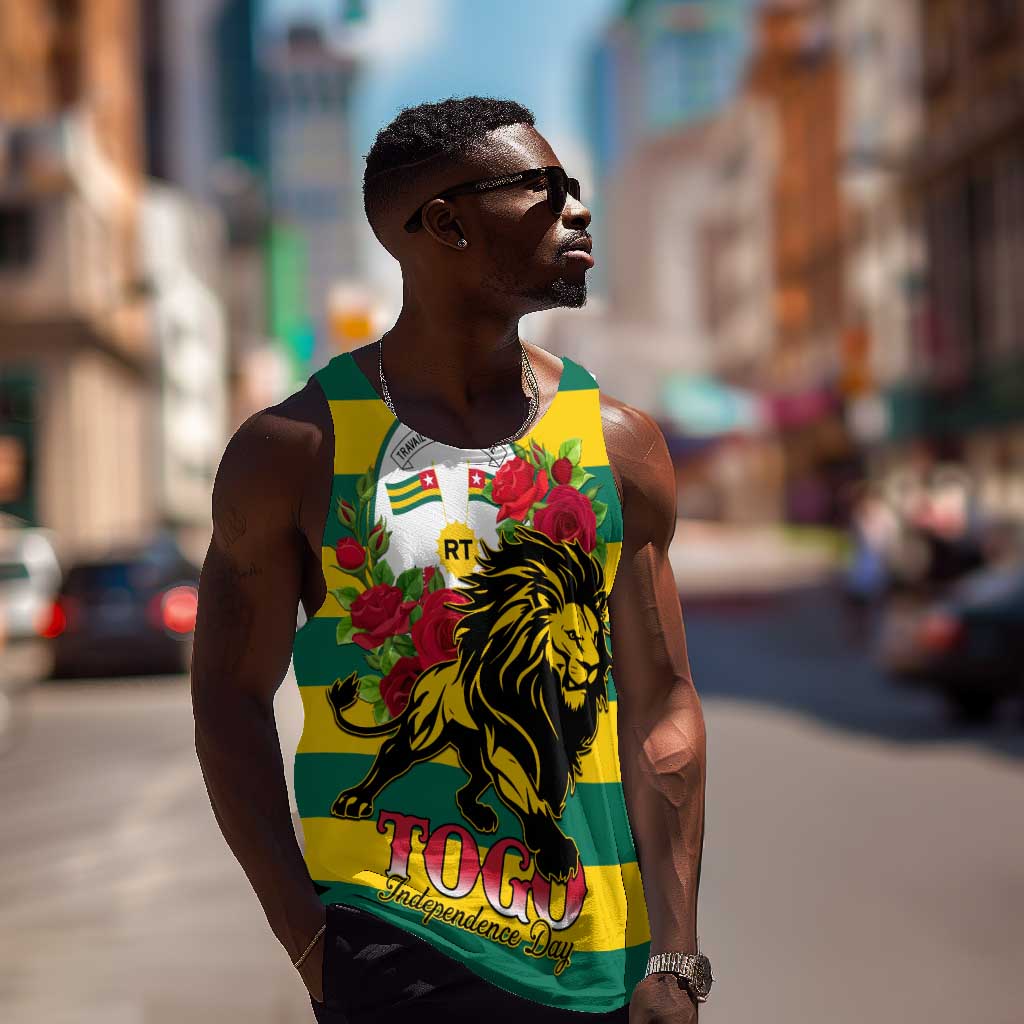 Togo Independence Day Men Tank Top Lion With Rosa Flag Style