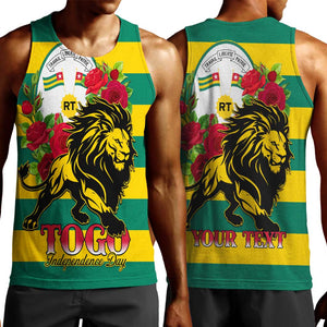 Togo Independence Day Men Tank Top Lion With Rosa Flag Style