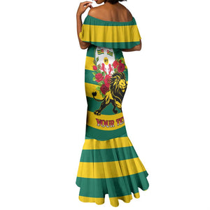 Togo Independence Day Mermaid Dress Lion With Rosa Flag Style