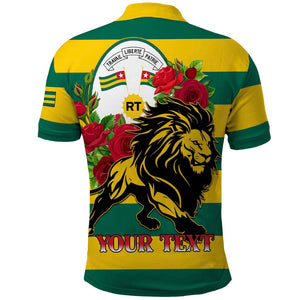 Togo Independence Day Polo Shirt Lion With Rosa Flag Style