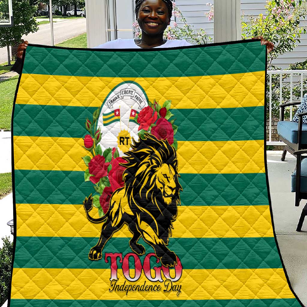 Togo Independence Day Quilt Lion With Rosa Flag Style