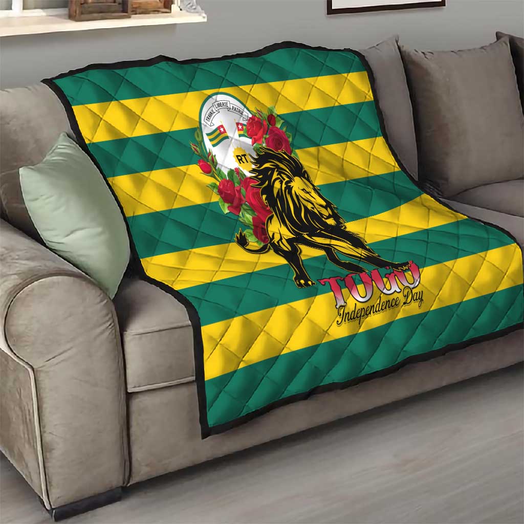 Togo Independence Day Quilt Lion With Rosa Flag Style