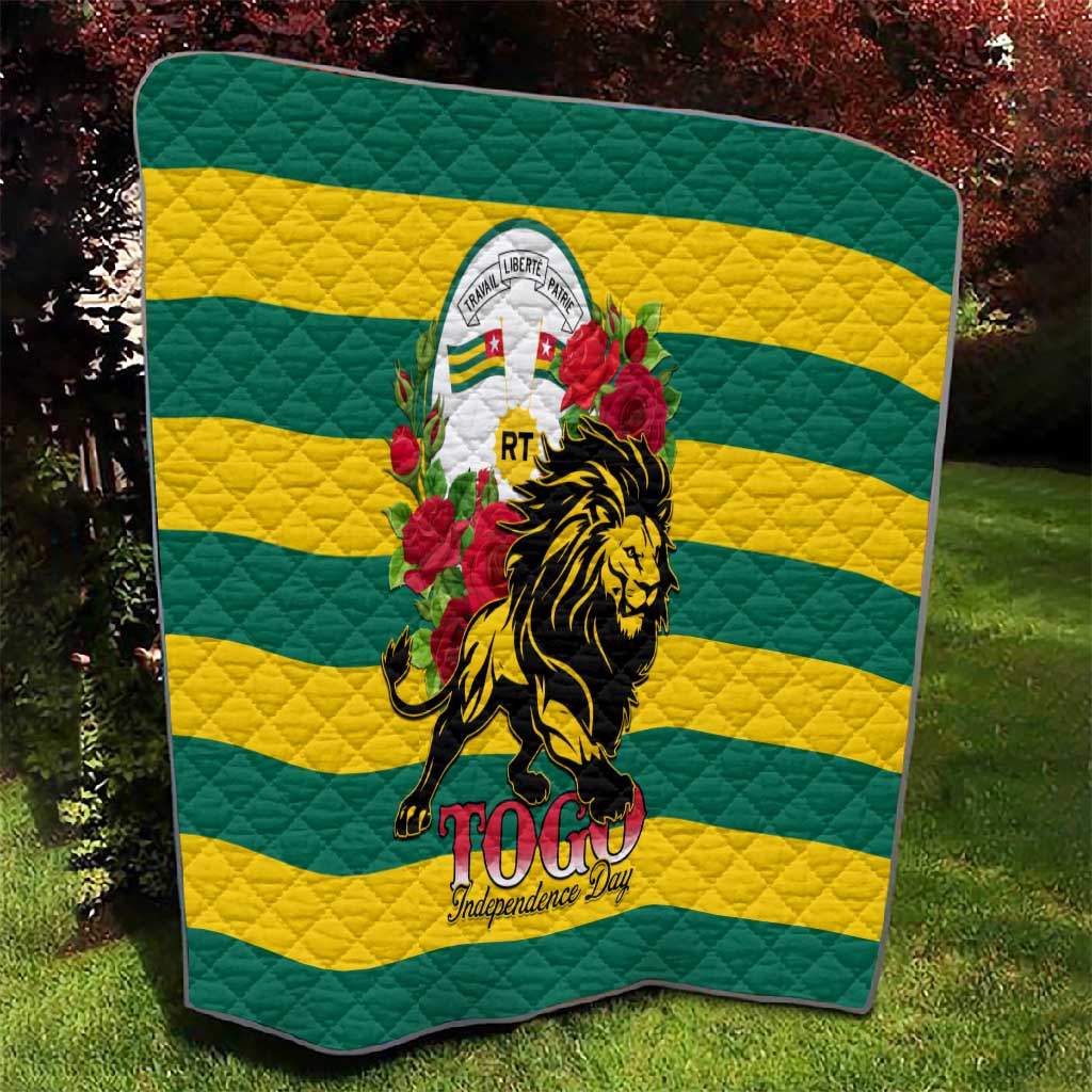 Togo Independence Day Quilt Lion With Rosa Flag Style