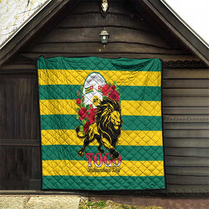 Togo Independence Day Quilt Lion With Rosa Flag Style