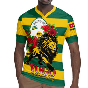 Togo Independence Day Rugby Jersey Lion With Rosa Flag Style