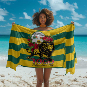 Togo Independence Day Sarong Lion With Rosa Flag Style