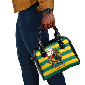 Togo Independence Day Shoulder Handbag Lion With Rosa Flag Style