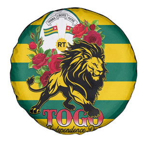 Togo Independence Day Spare Tire Cover Lion With Rosa Flag Style