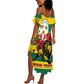 Togo Independence Day Summer Maxi Dress Lion With Rosa Flag Style