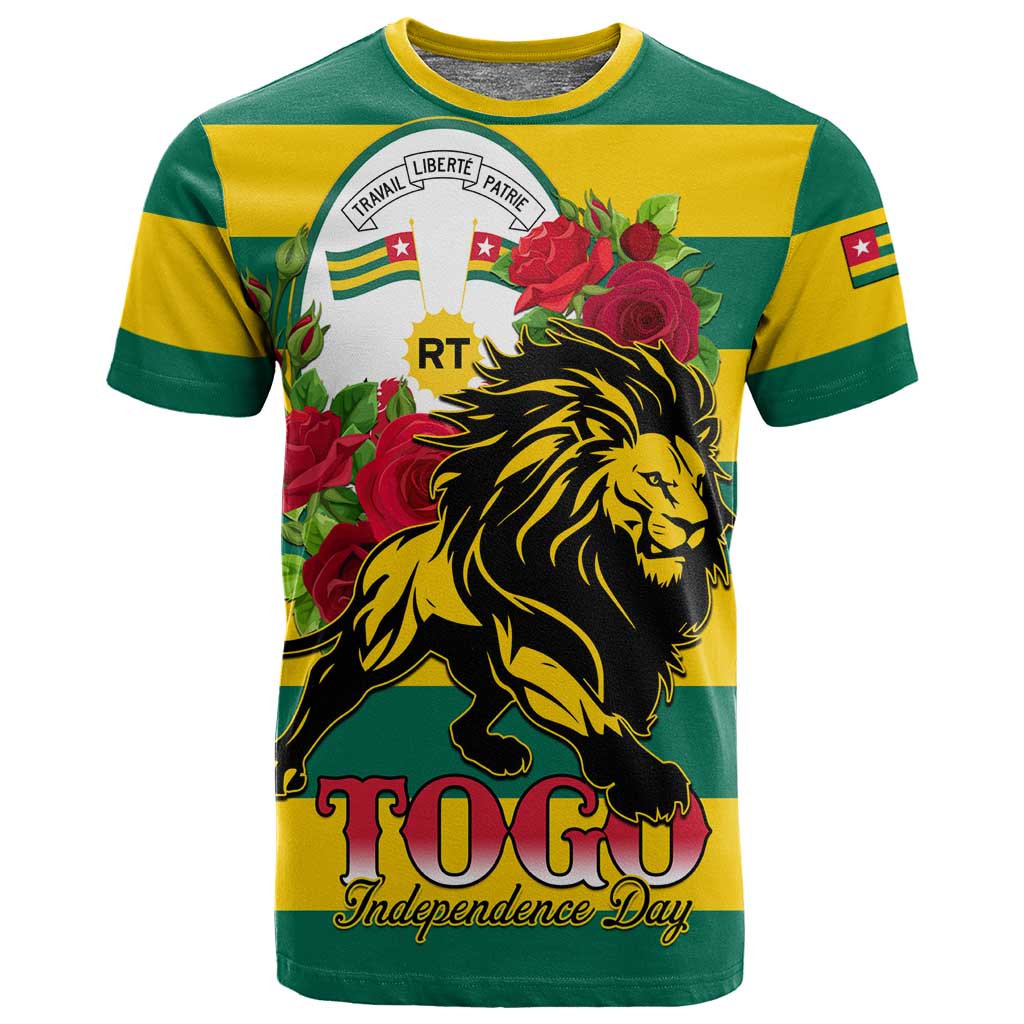 Togo Independence Day T shirt Lion With Rosa Flag Style