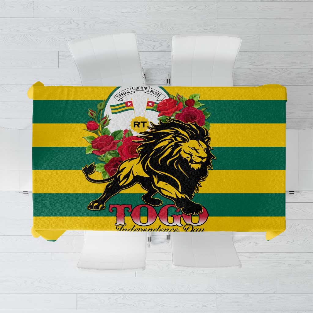 Togo Independence Day Tablecloth Lion With Rosa Flag Style