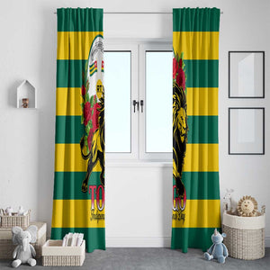 Togo Independence Day Window Curtain Lion With Rosa Flag Style