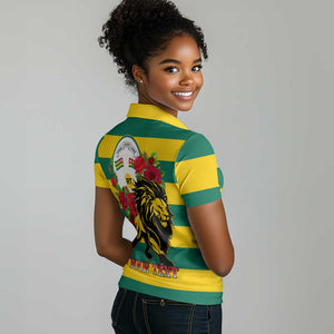 Togo Independence Day Women Polo Shirt Lion With Rosa Flag Style